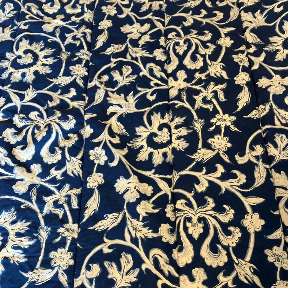 Ralph Lauren Vintage Persimmon blue cotton floral twin comforter & pillow sham